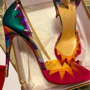 Christian Louboutin chapito 100mm multi colored stiletto sz 41